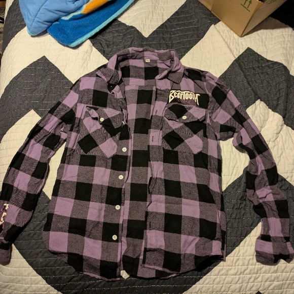 Beartooth Below Limited Release Flannel Shirt with Back Patch - Picture 1 of 5